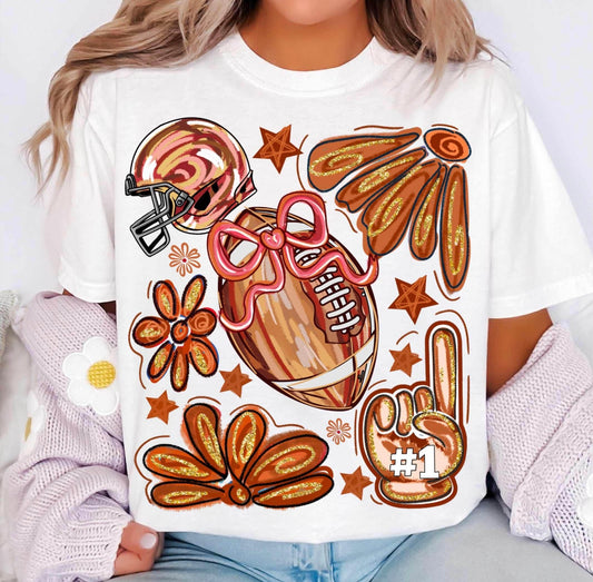 Touch Down Season Color Block, Long Sleeve T-Shirt