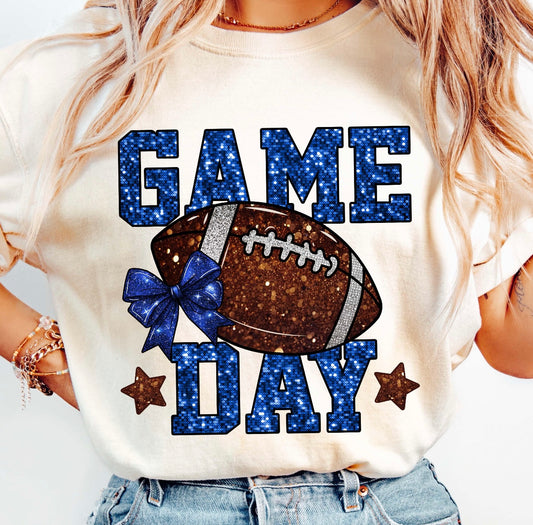 Game Day -Blue Short Sleeve T-Shirt