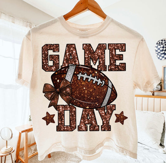 Game Day -Brown Short Sleeve T-Shirt